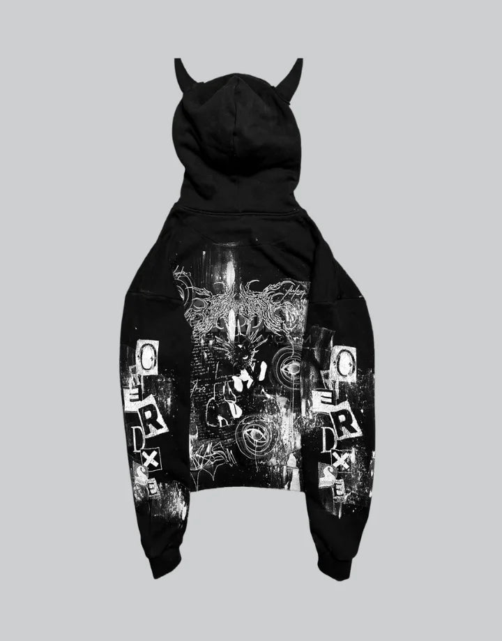 Black Hoodie with Horns