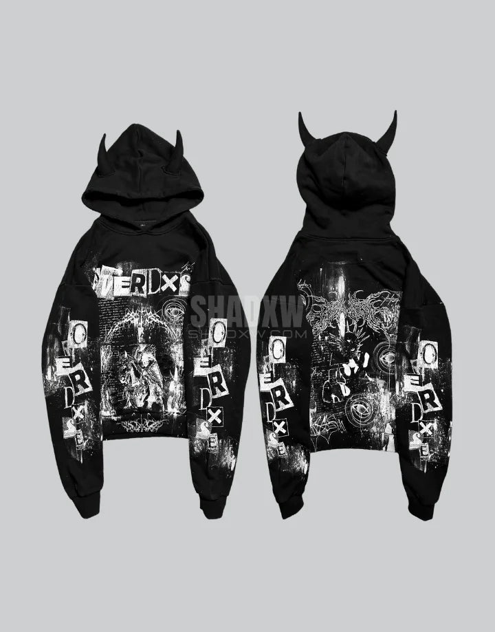 Black Hoodie with Horns