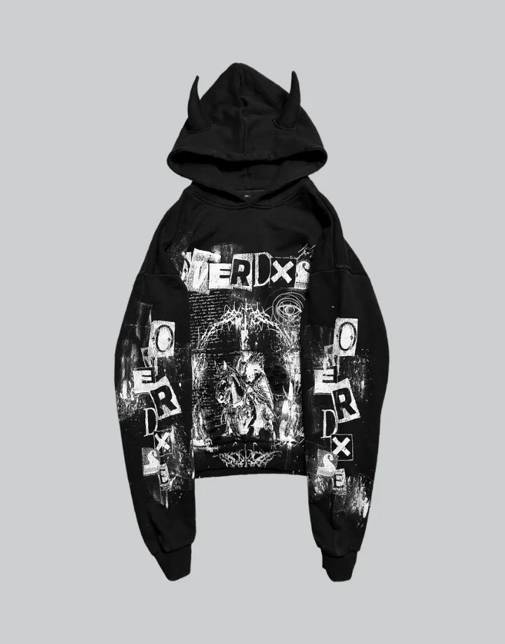 Black Hoodie with Horns