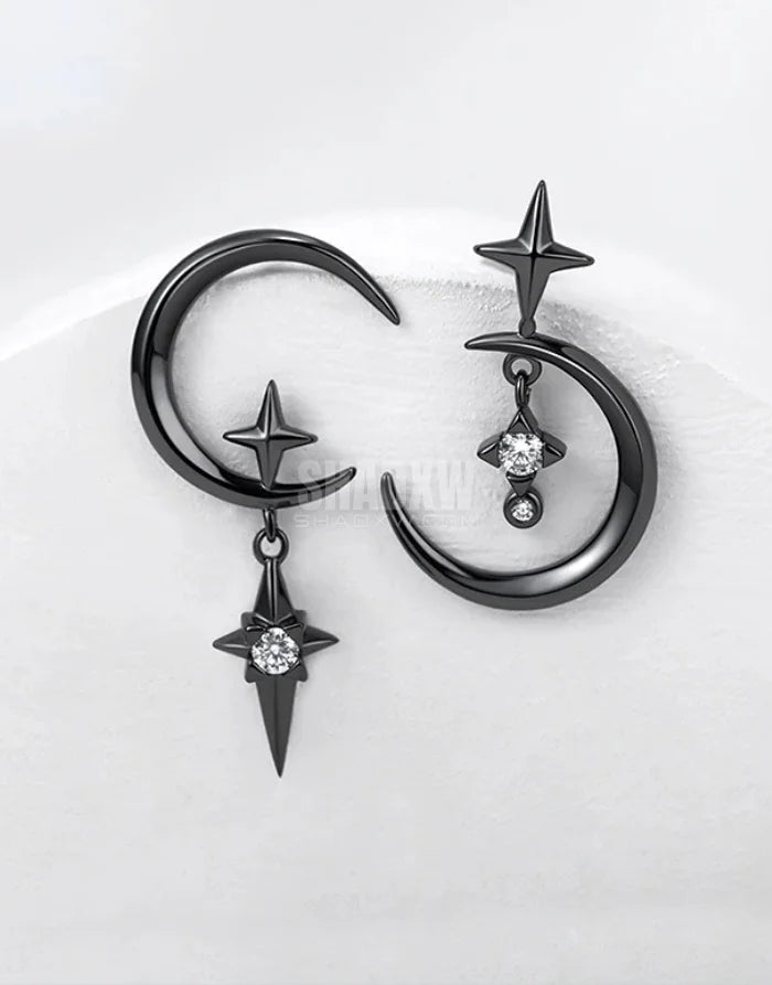 Black Moon Earrings