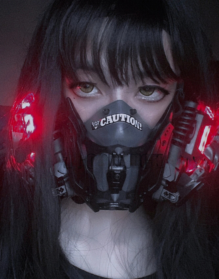 Cyberpunk LED-Gasmaske