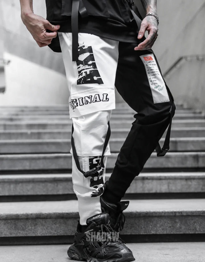 Black and White Cargo Pants