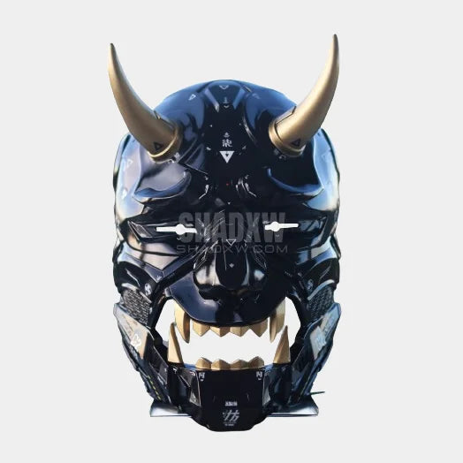 Black Cyberpunk Oni Mask