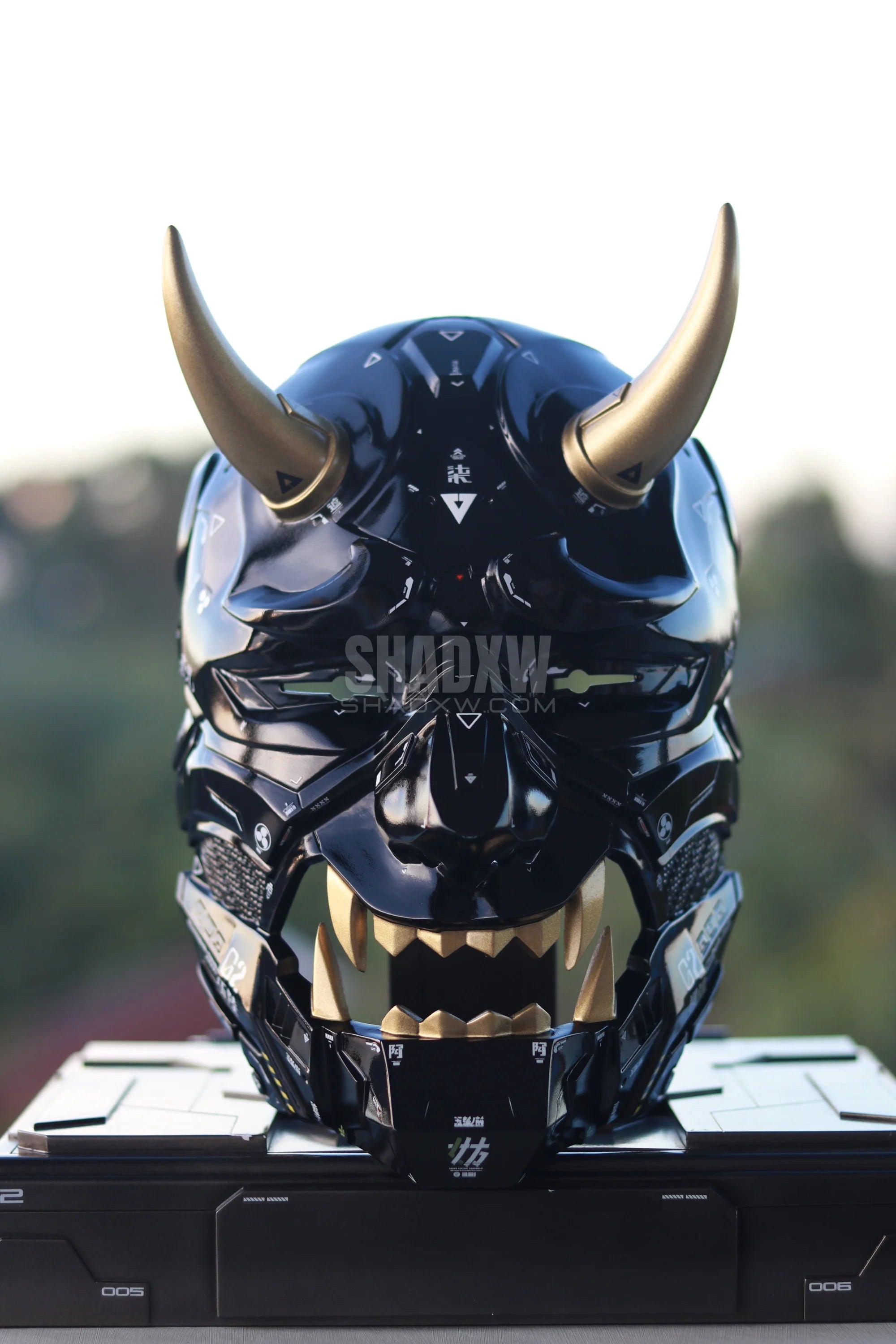 Black Cyberpunk Oni Mask