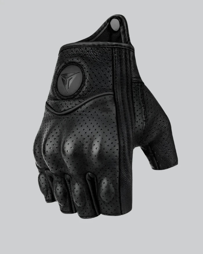 Black Leather Tactical Gloves