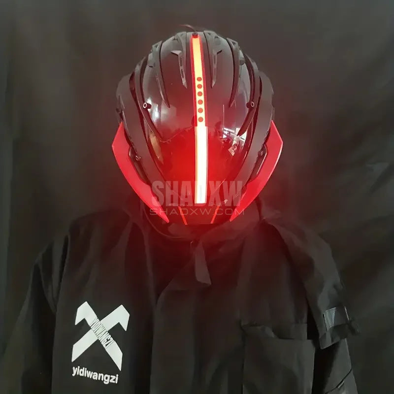 Black Red Cyberpunk Helmet