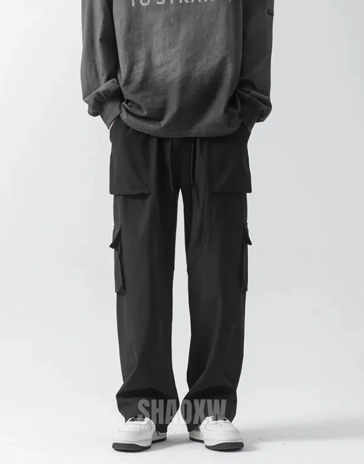 Black Wide Leg Cargo Pants