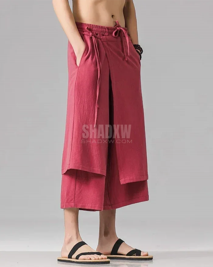 Double Layered Hakama Pants Men