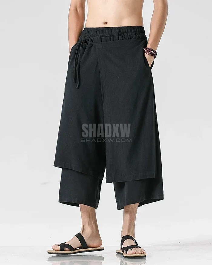 Double Layered Hakama Pants Men