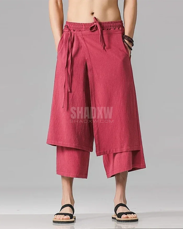 Double Layered Hakama Pants Men