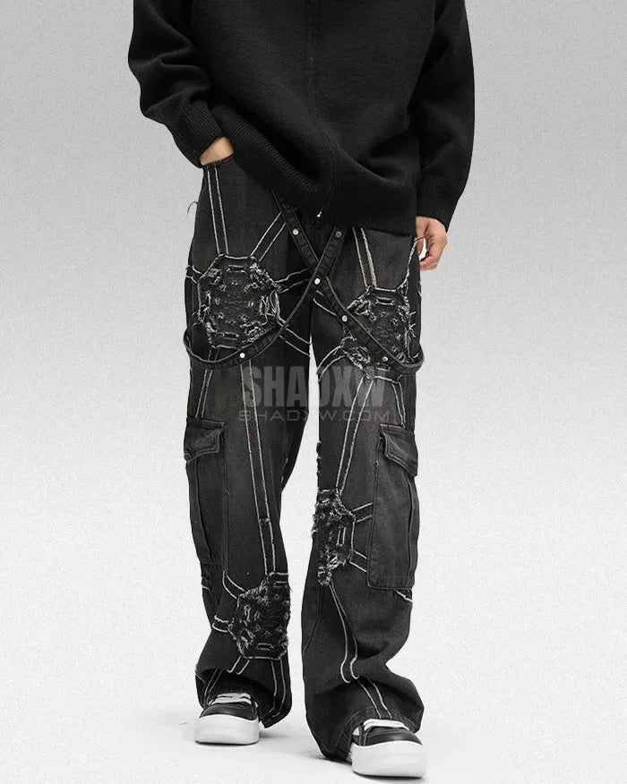 Embroidered Jeans Mens Y2K