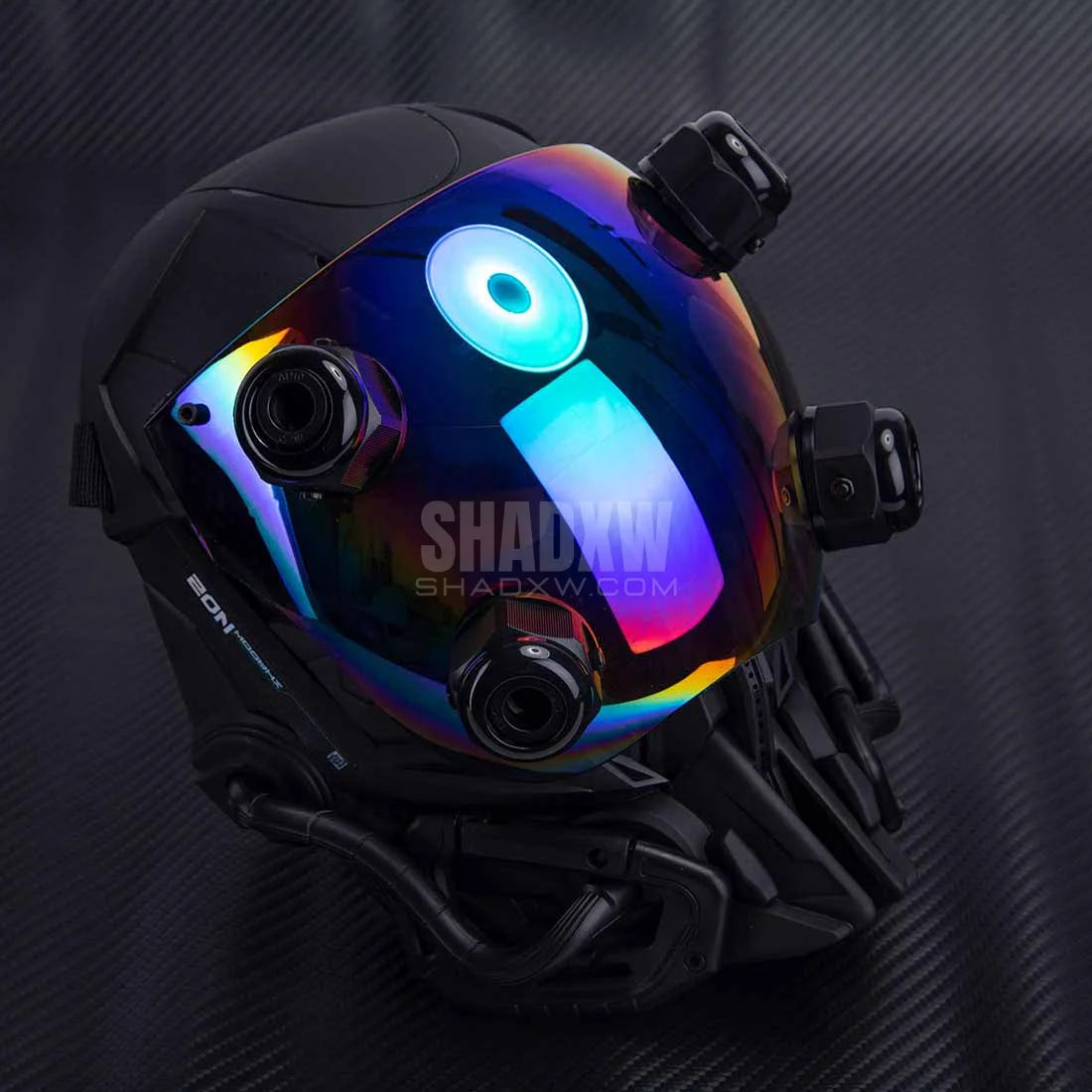 Rainbow Visor Cyberpunk Helmet