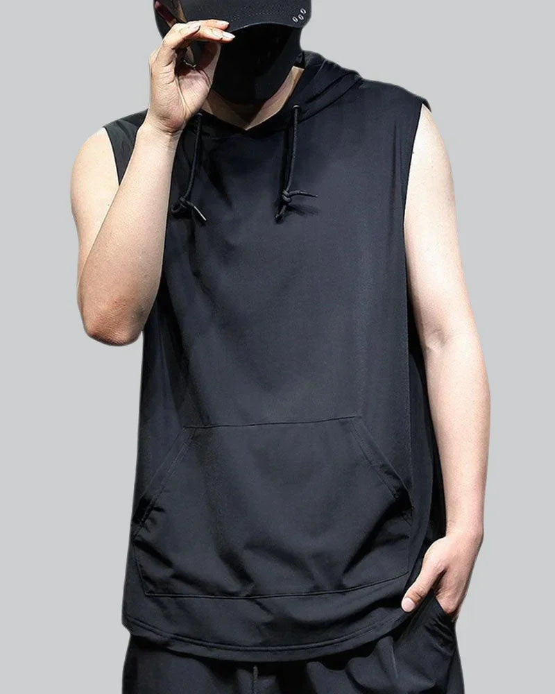 Hooded Sleeveless Shirt