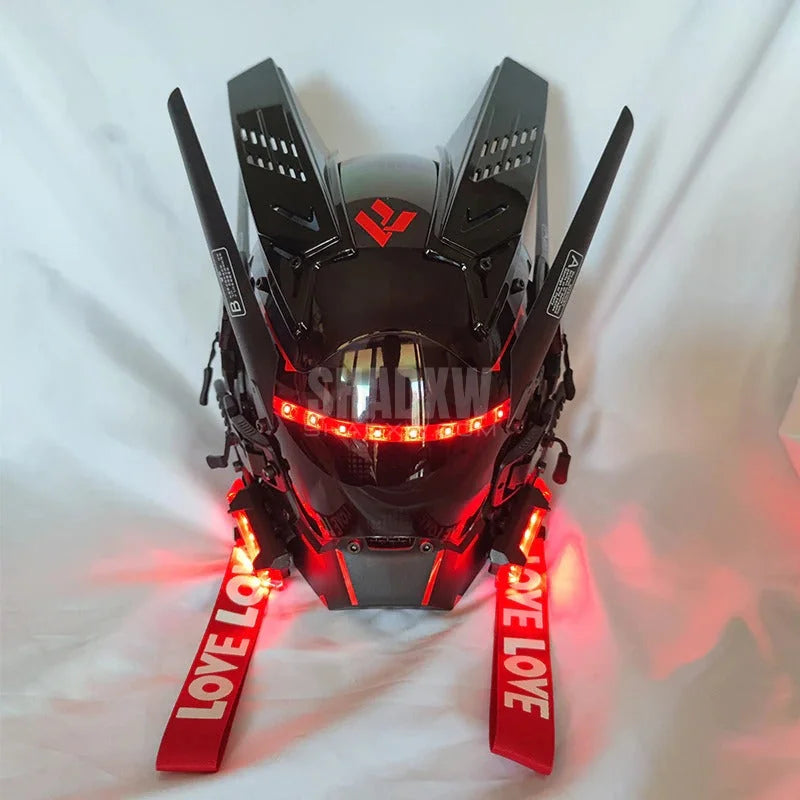 Red LED Cyberpunk Helmet