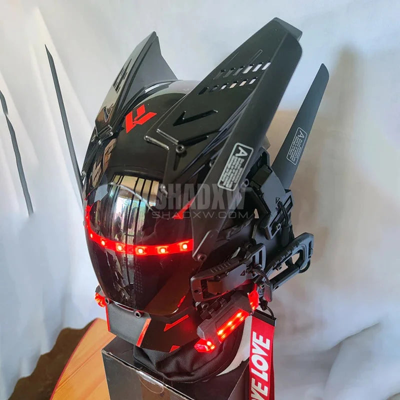 Red LED Cyberpunk Helmet