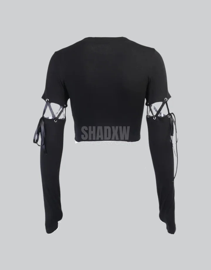 Long Sleeve Gothic Crop Top