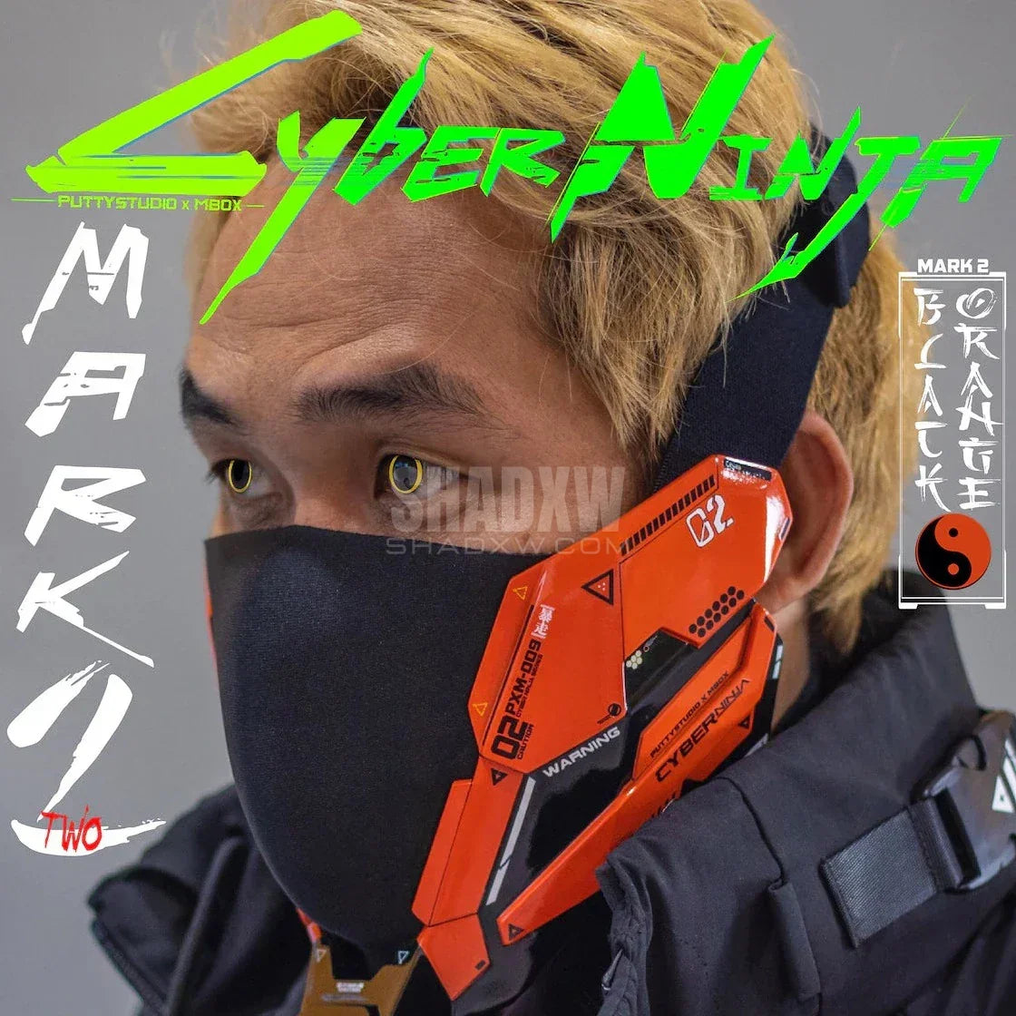 Orange Cyberpunk Mask Ninja