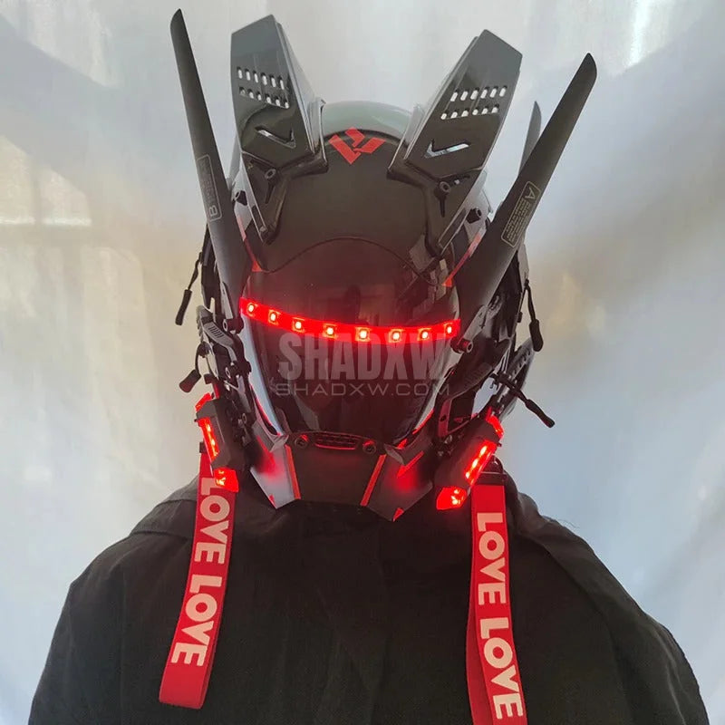 Red LED Cyberpunk Helmet