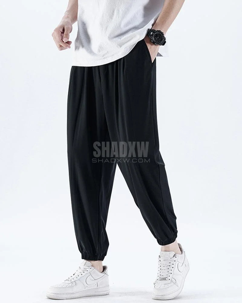 Ice Silk Pants,Summer Pants, jogger pants,techwear pants,mens streetwear outfits