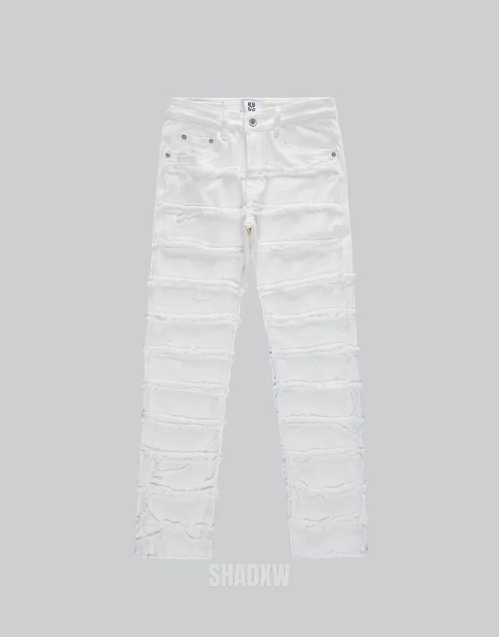 White Stacked Jeans Mens