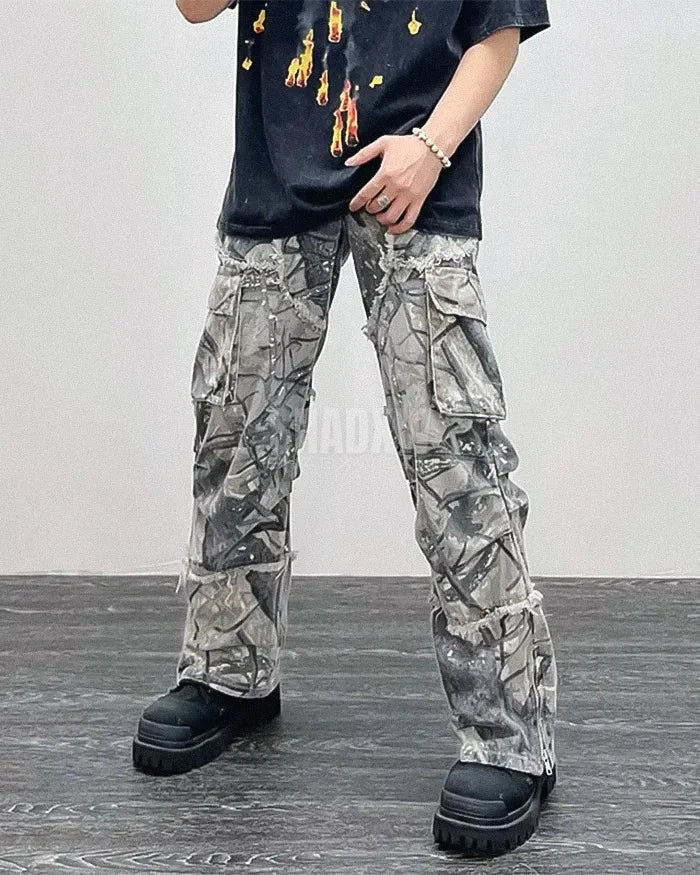 Y2K Camo Cargo Trousers