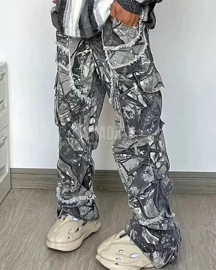 Y2K Camo Cargo Trousers