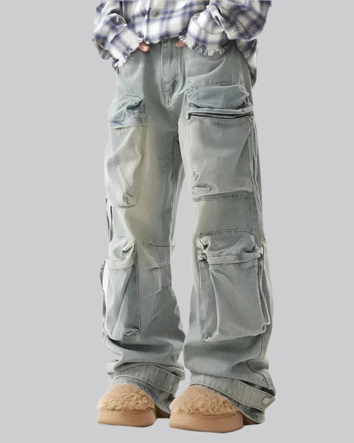 Y2K Light Blue Cargo Jeans