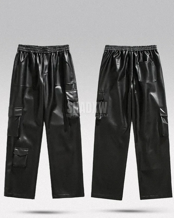 Y2K Pants Black PU Leather