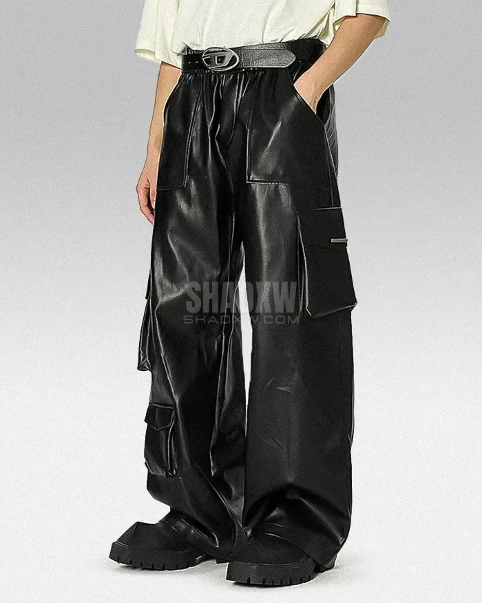 Y2K Pants Black PU Leather