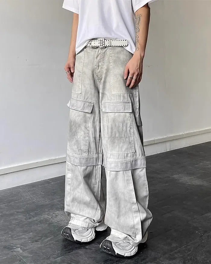 Y2K Wide Leg Jeans Grey