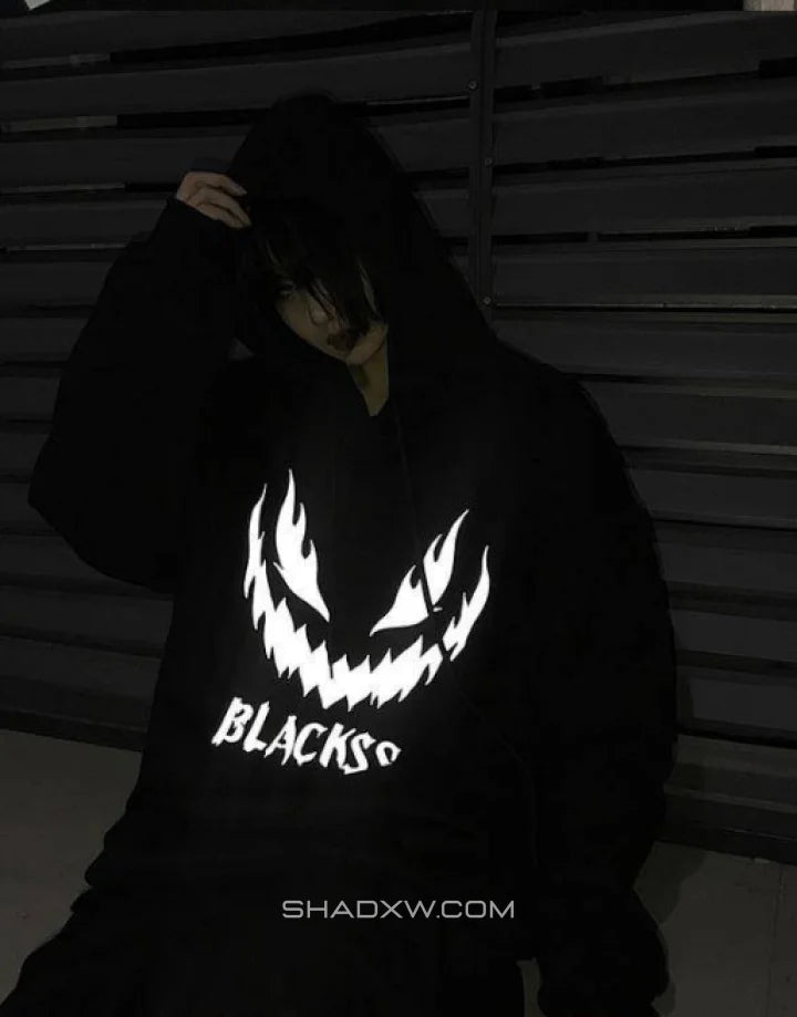 Black reflective hoodie