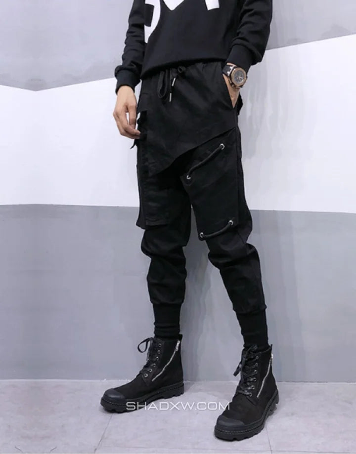 Drawstring cargo joggers